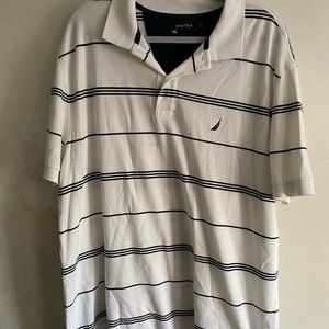 Nautica White and Black Polo Shirt Classic Style